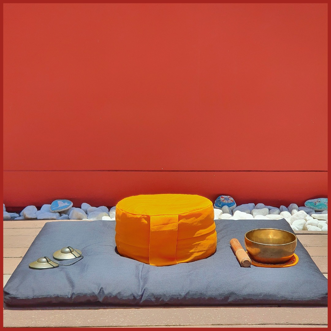 Almofada de Meditação Cilíndrica Amarela