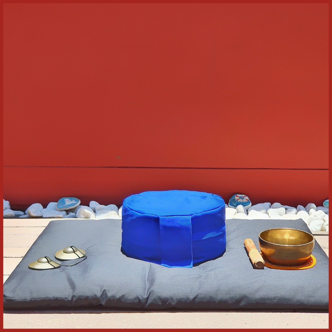 Almofada de Meditação Cilíndrica Azul
